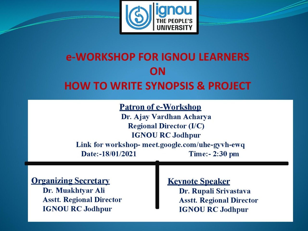 ignou-rc-jodhpur-news-events-latest-e-workshop-for-ignou